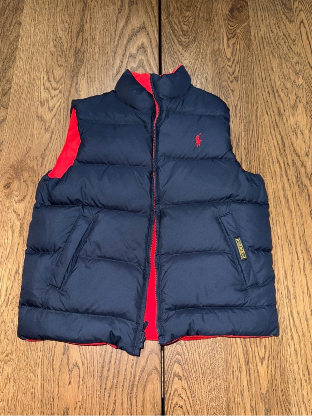 Kids SZ L 14/16 Polo Ralph Lauren Navy and Red Puffer Vest